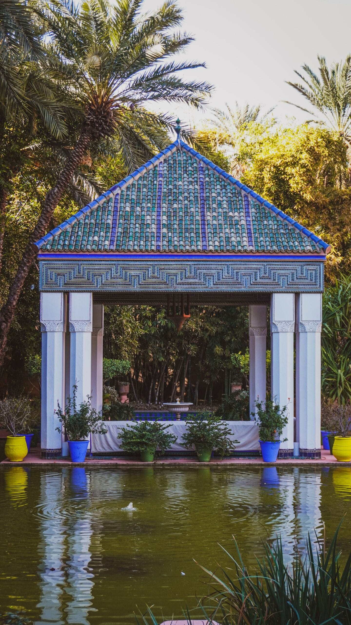 The pavilion at Jardin Majorelle in Gueliz, the modern quarter of Marrakech where most long-stay flats are advertised