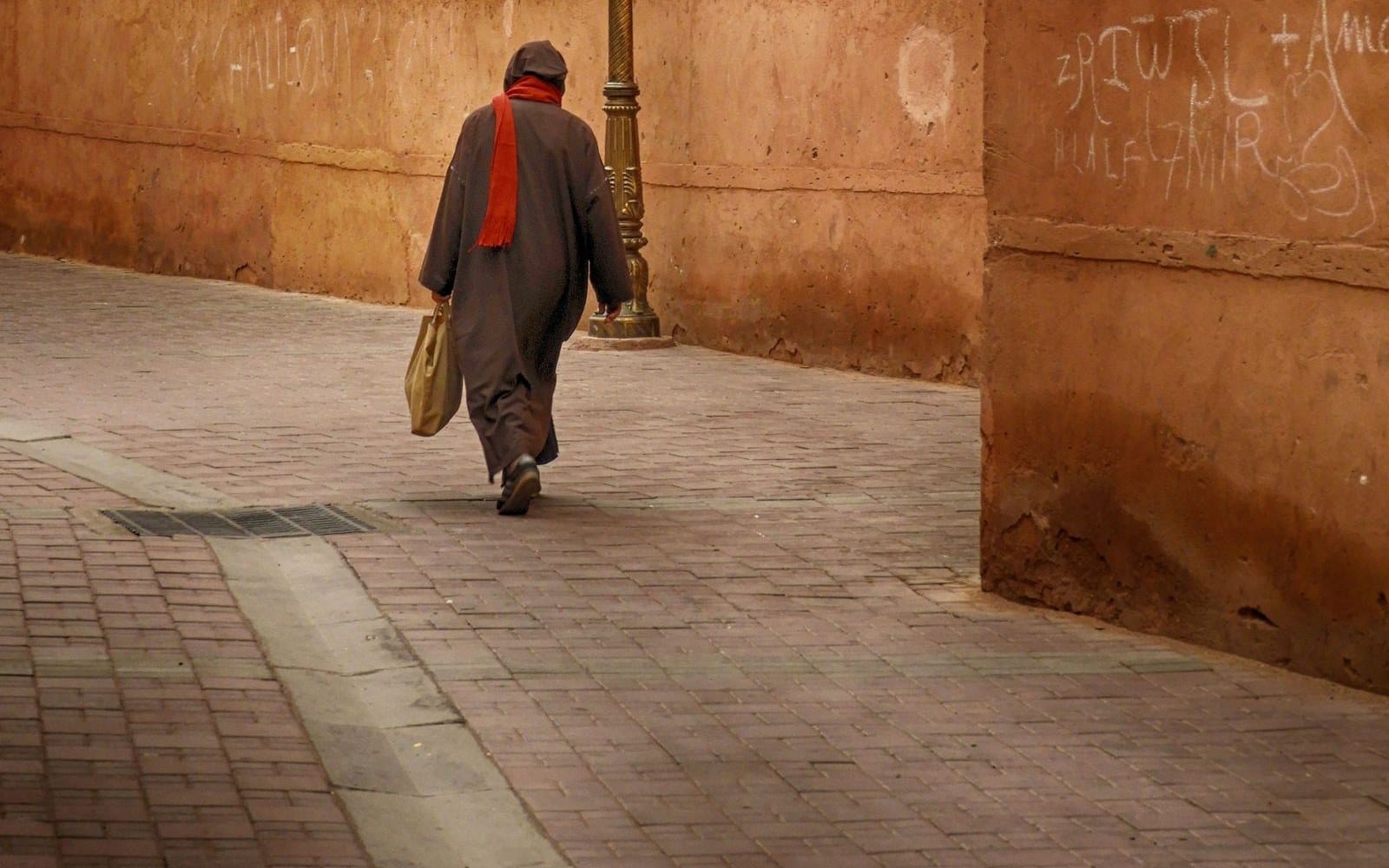 An ordinary Marrakech street on a weekday, the version of the city between the sights